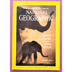 National Geographic Magazine August 1989 Elephants Oil Alaska Waters Havana
